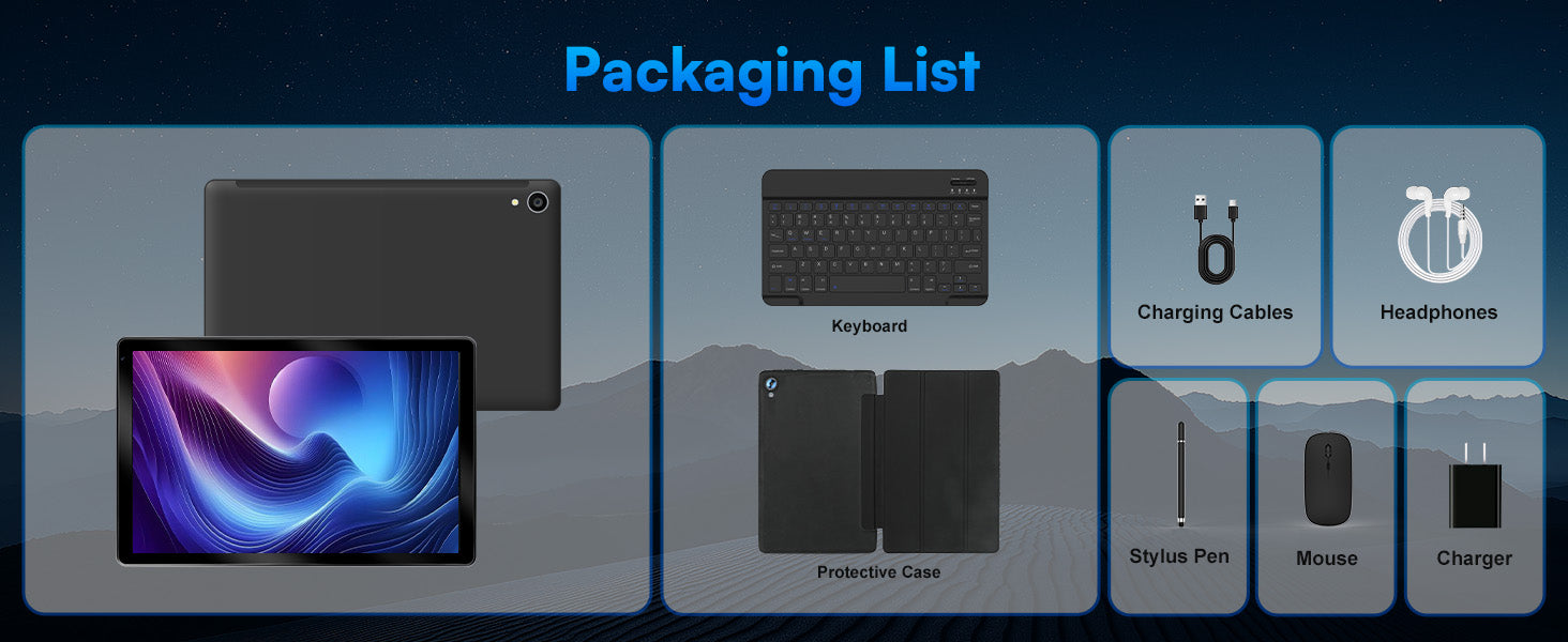 URAO C109L 10-Inch Android 15 Tablet – Powerful Performance with Keyboard & Mouse Set