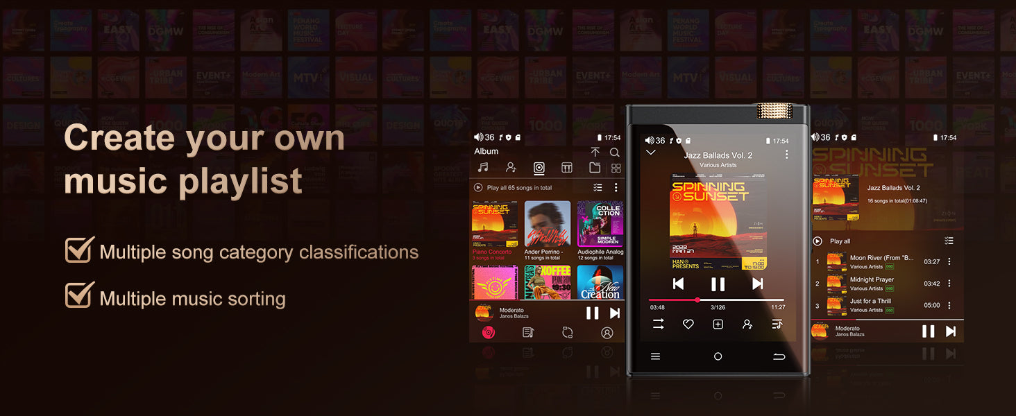 Oilsky Hi-Fi MP3 Player with Bluetooth & WiFi 64GB