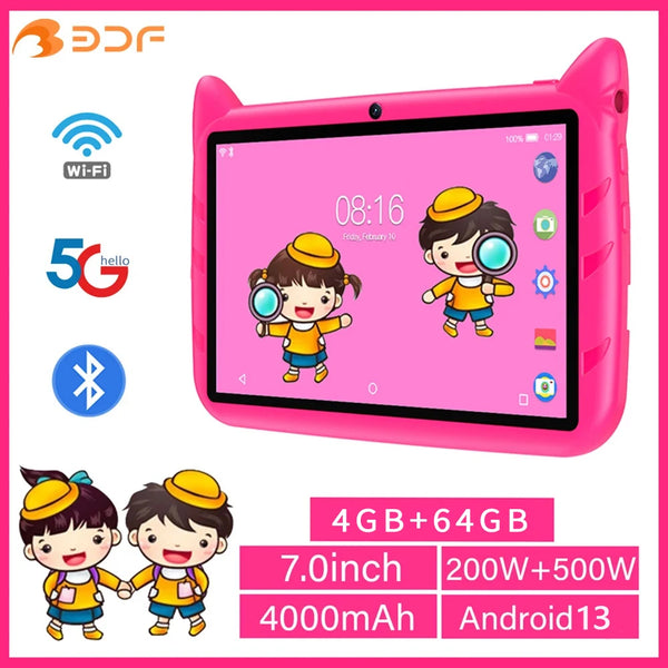 BDF 7-Inch Kids Tablet – Safe, Fun, and Educational Android 13 Device for Children