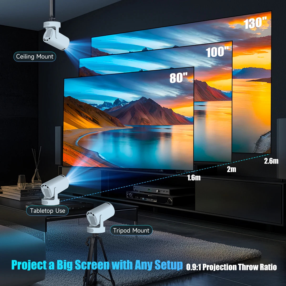 Magcubic HY300 Pro+ Projector – Smart 4K 720P Portable Home Theater Experience