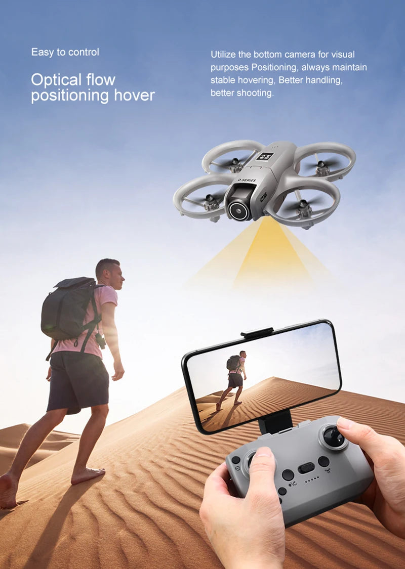 D16 Mini Drone – Dual Camera 8K HD, Obstacle Avoidance UAV