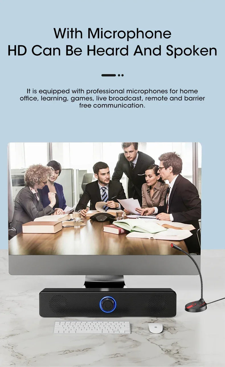 PC Soundbar Bluetooth Speaker – Wired & Wireless