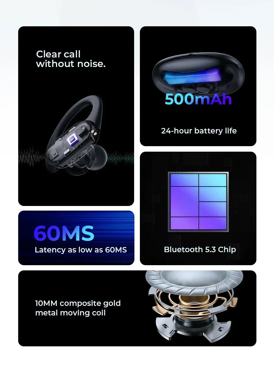 Original Thinkplus XT80 Wireless Headphones – Bluetooth 5.3 Sports Earbuds with Noise Reduction & Mic