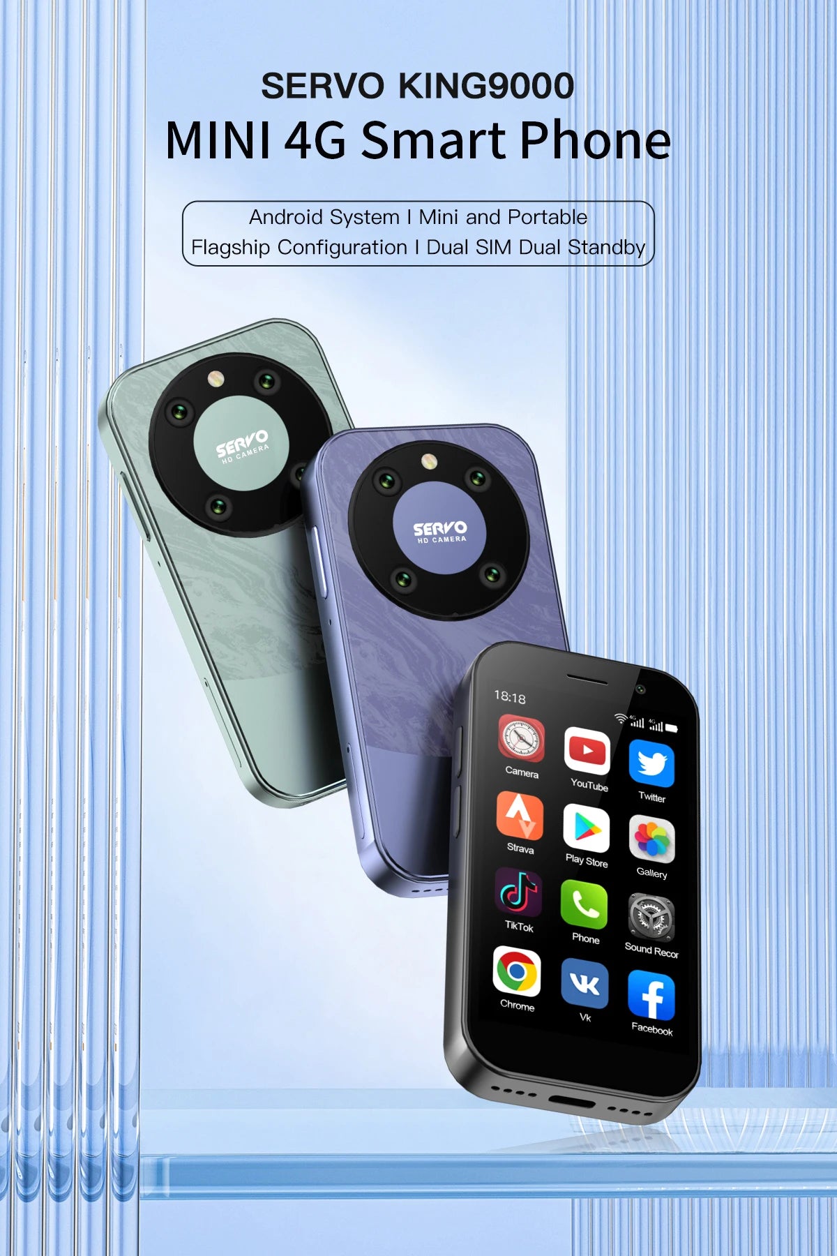 9000 Mini Smartphone – 3.0" HD, Android 10, 4G LTE