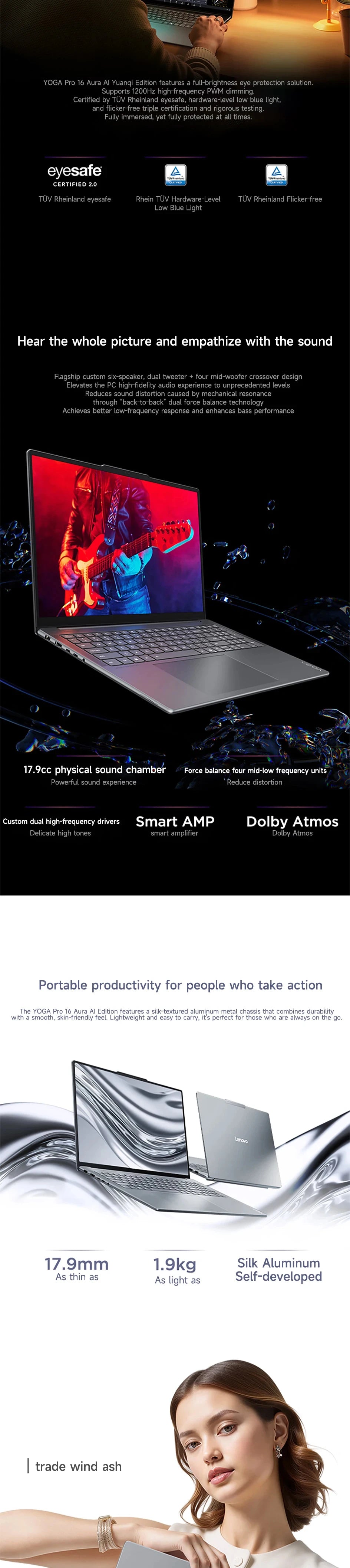 YOGA Pro 16 – 16" 2.8K OLED Laptop, 32GB RAM, 1TB SSD
