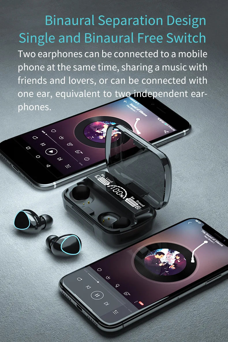 M10 Wireless Earbuds with Power Bank & HiFi Sound