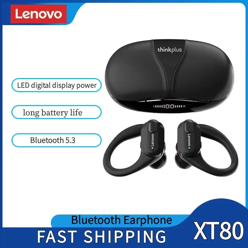 Original Thinkplus XT80 Wireless Headphones – Bluetooth 5.3 Sports Earbuds with Noise Reduction & Mic