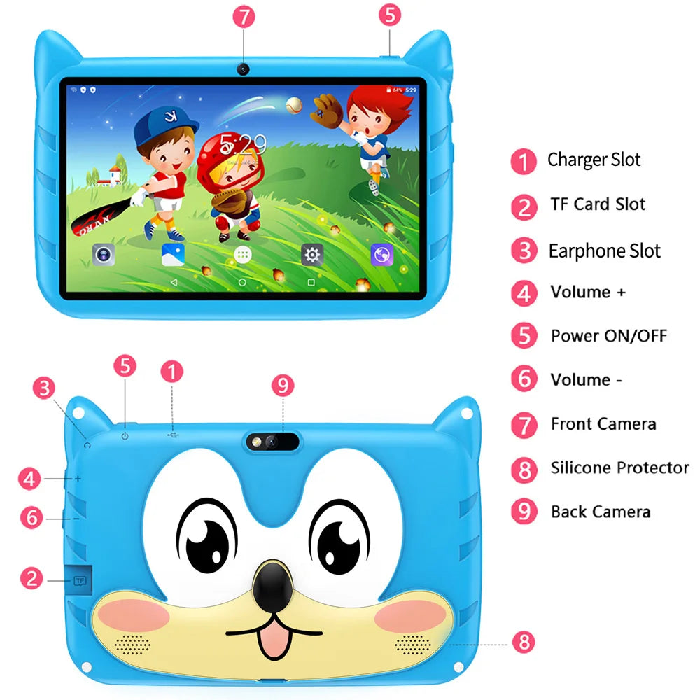 BDF 7-Inch Kids Tablet – Safe, Fun, and Educational Android 13 Device for Children