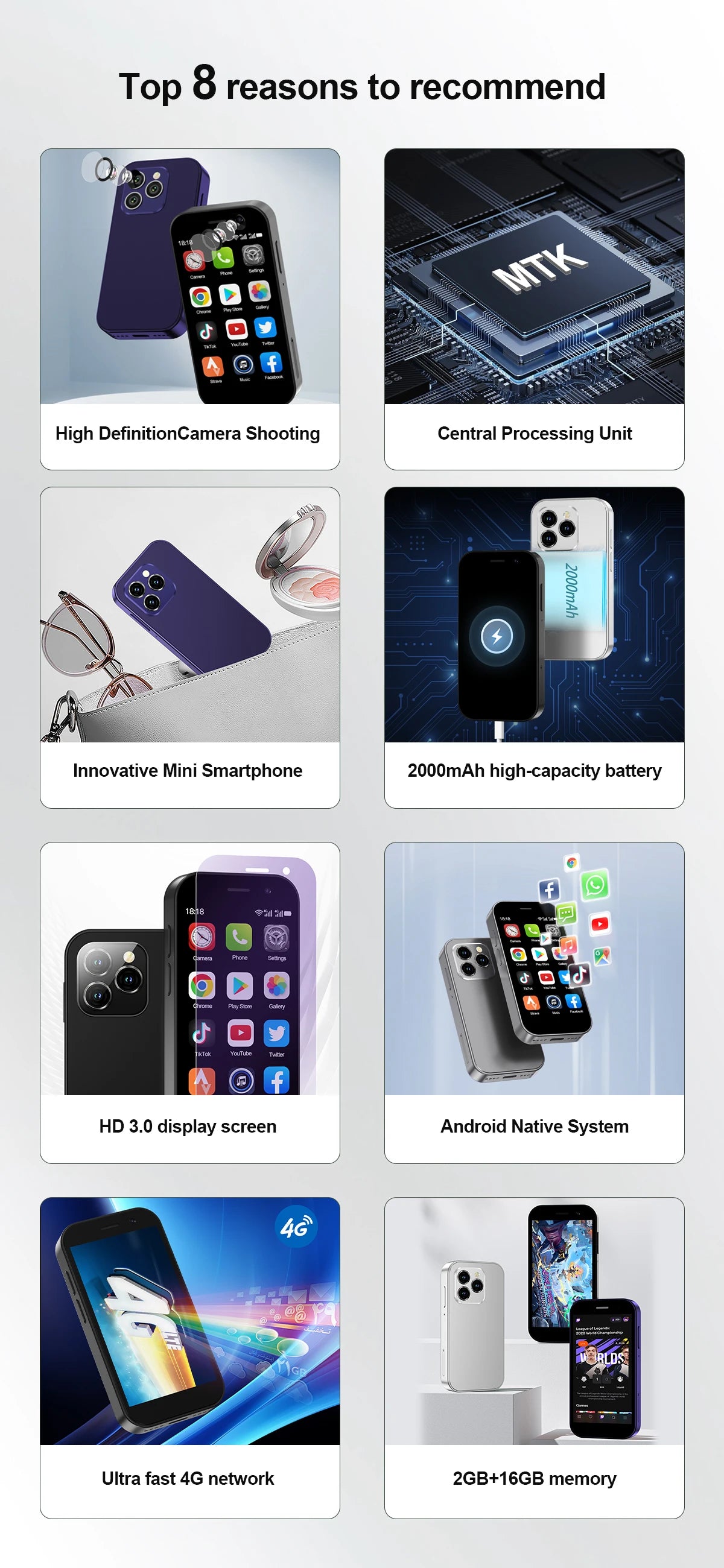 2024 SERVO KING8000 Mini 4G Smartphone