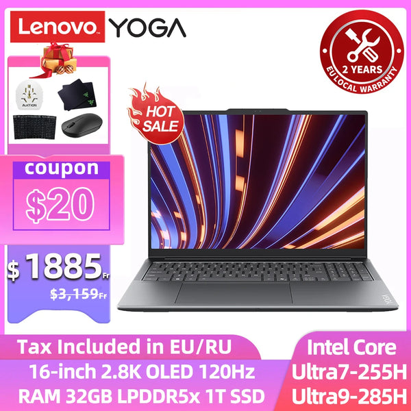YOGA Pro 16 – 16" 2.8K OLED Laptop, 32GB RAM, 1TB SSD