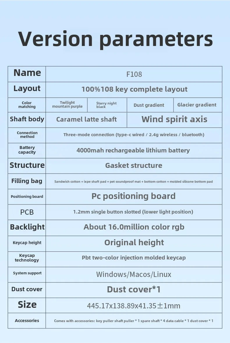AULA F108/PRO Mechanical Gaming Keyboard – RGB Hot-Swappable Wireless Performance