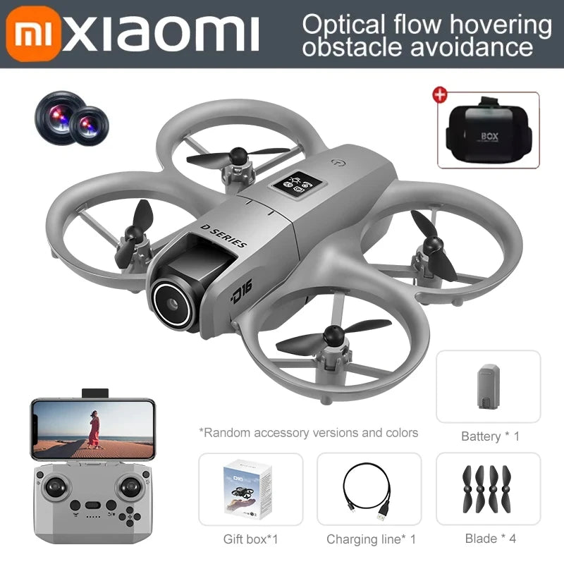 D16 Mini Drone – Dual Camera 8K HD, Obstacle Avoidance UAV