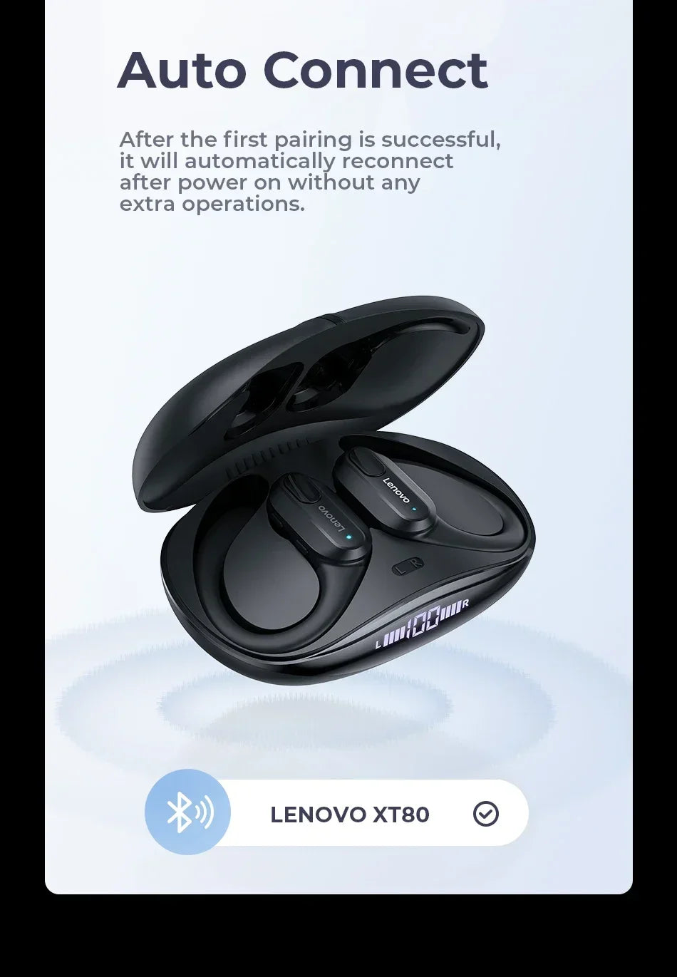 Original Thinkplus XT80 Wireless Headphones – Bluetooth 5.3 Sports Earbuds with Noise Reduction & Mic