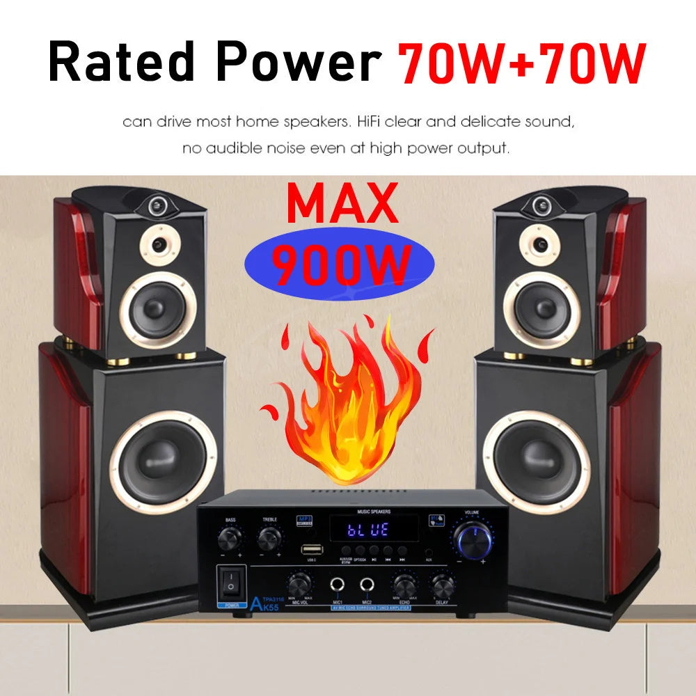 AK55 900W Bluetooth HiFi Amplifier