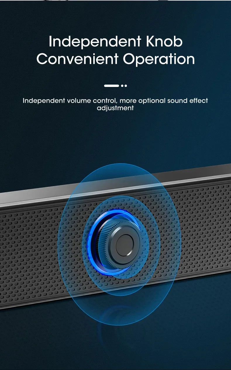 PC Soundbar Bluetooth Speaker – Wired & Wireless
