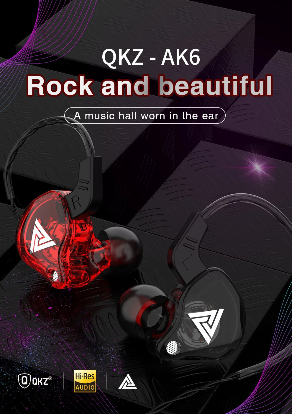 QKZ AK6 In-Ear HiFi Earphones with Mic & Subwoofer Bass