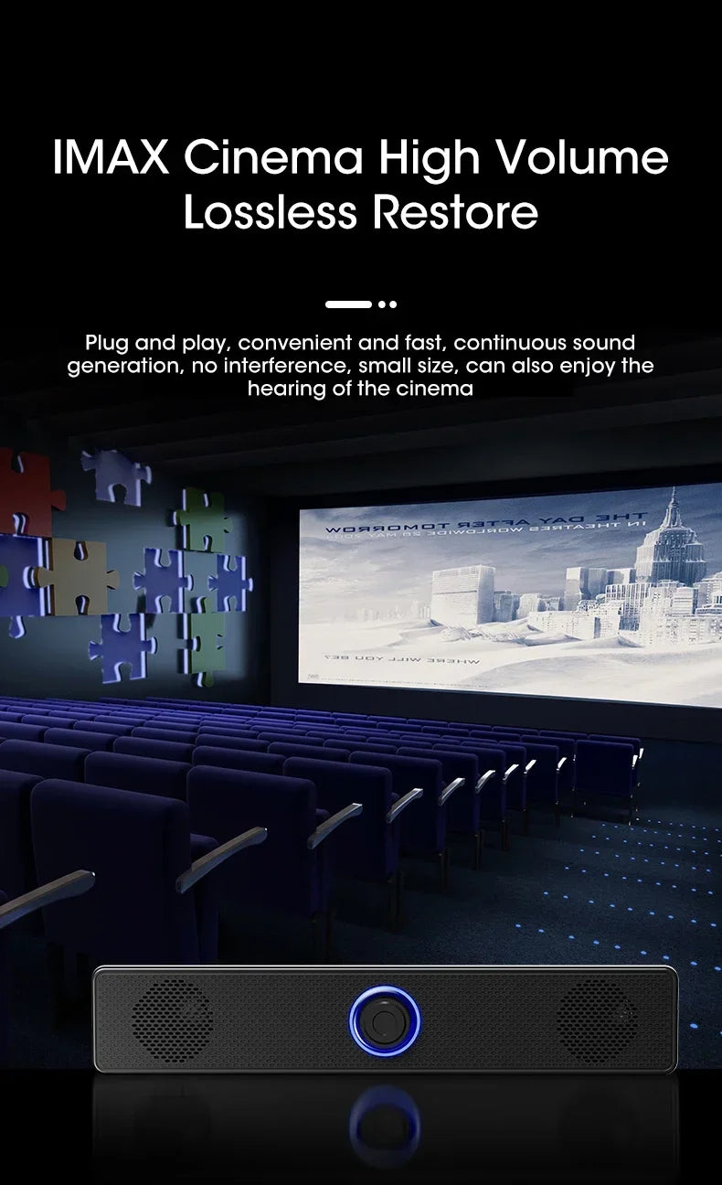 PC Soundbar Bluetooth Speaker – Wired & Wireless