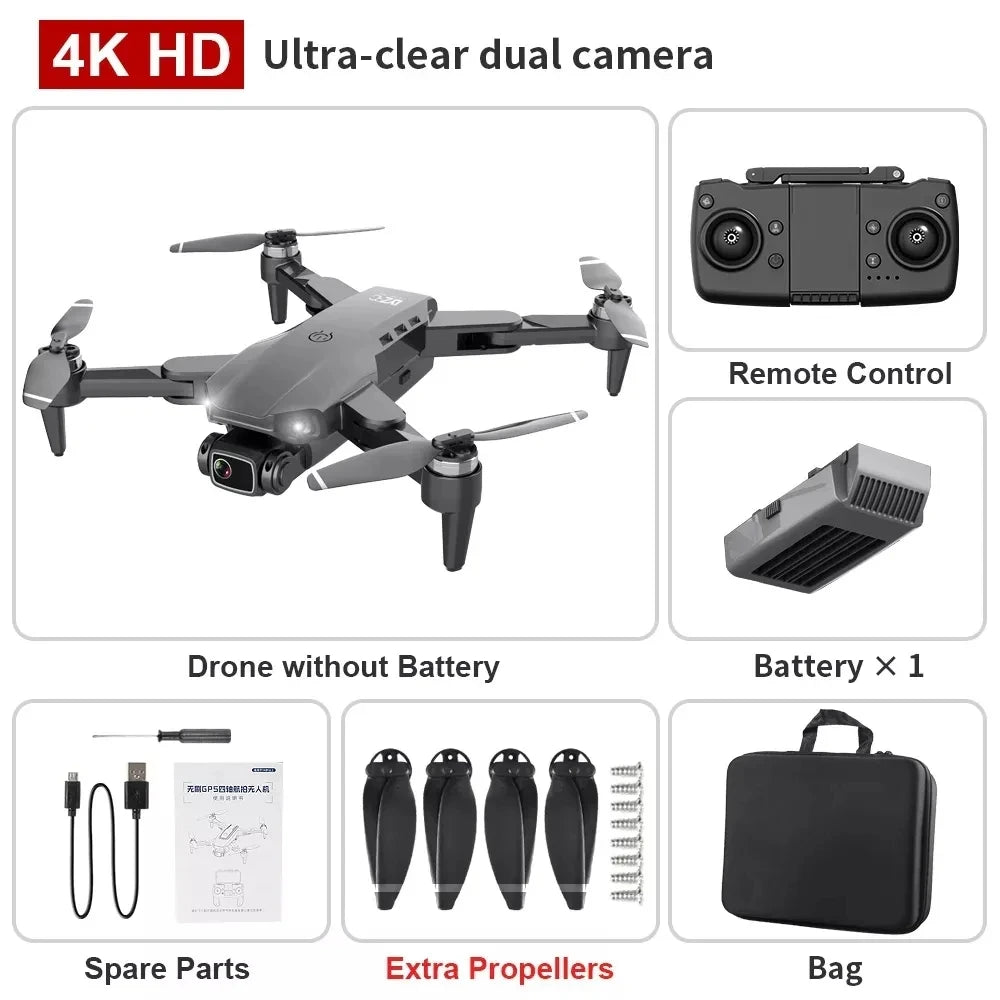 L900 Pro 4K GPS Drone – Dual Camera, Brushless Foldable Quadcopter