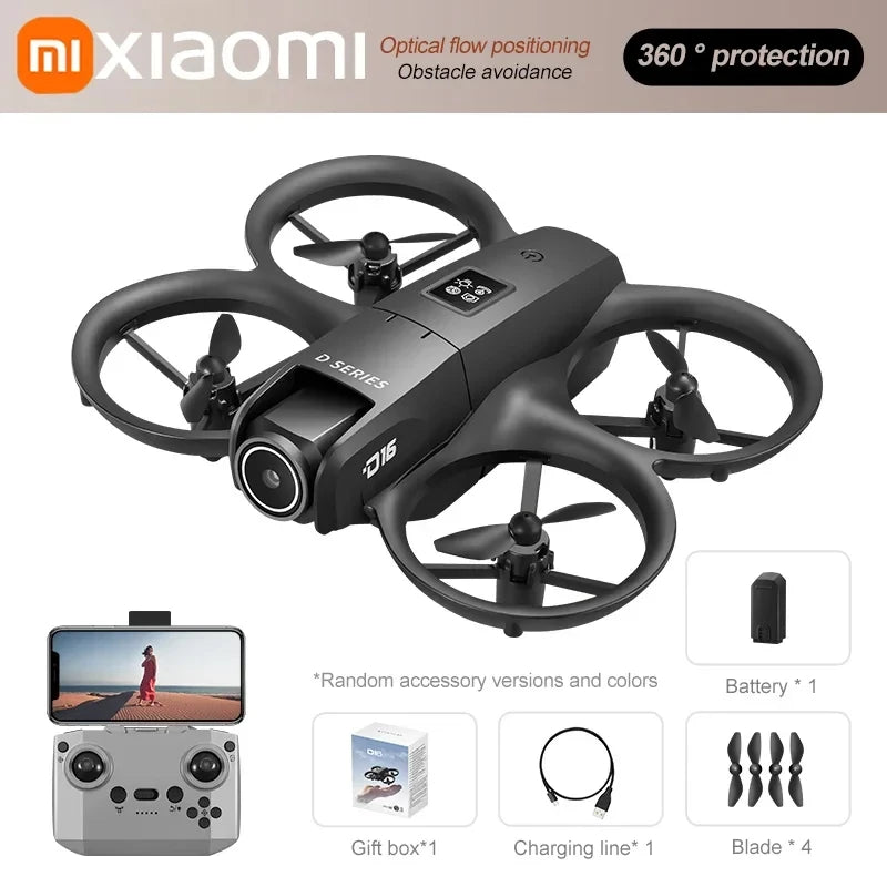 D16 Mini Drone – Dual Camera 8K HD, Obstacle Avoidance UAV