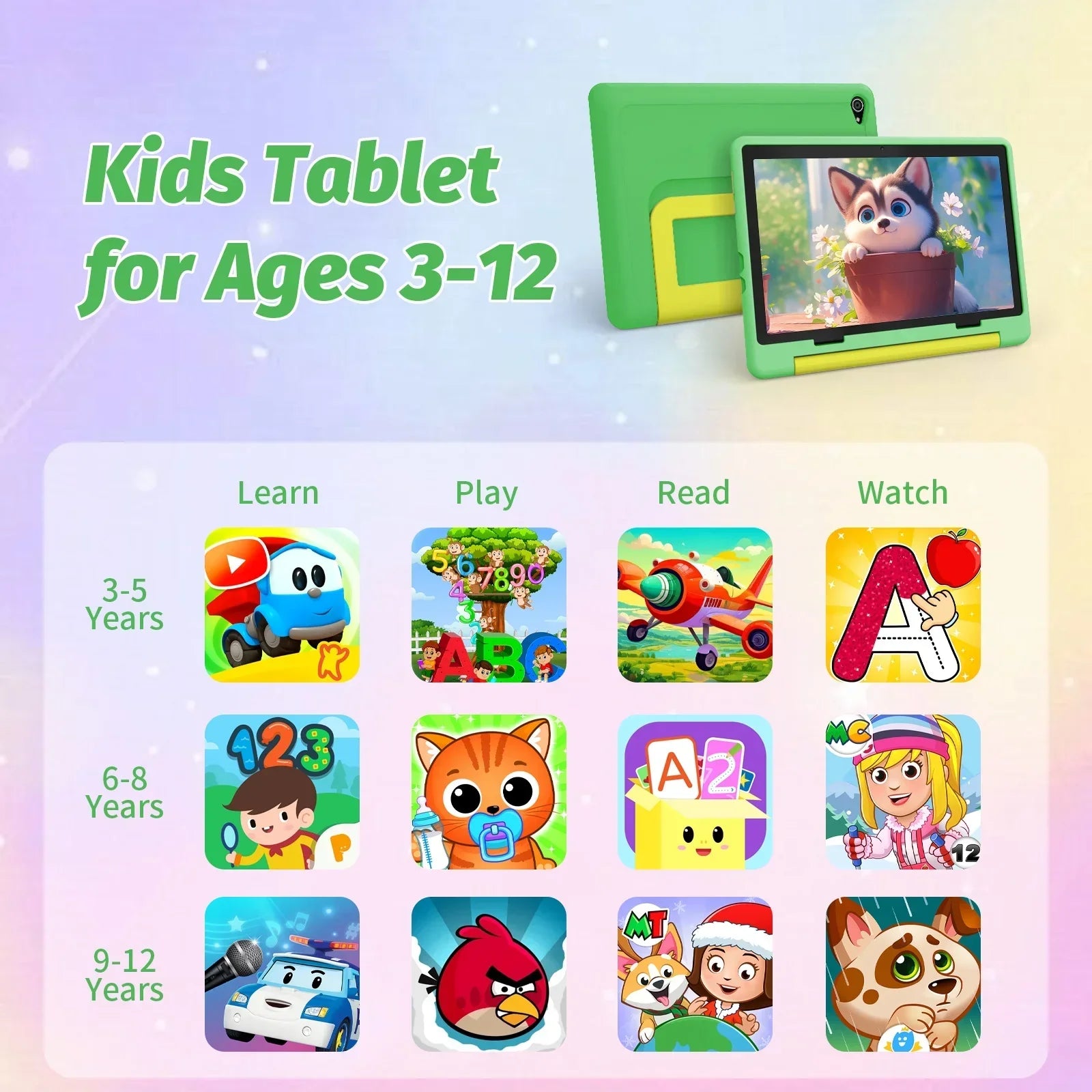 10" Kids Tablet – Android 15, Octa-Core, 14GB RAM, 64GB Storage