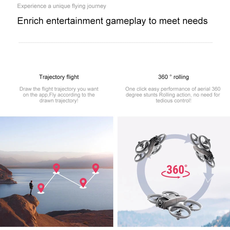 D16 Mini Drone – Dual Camera 8K HD, Obstacle Avoidance UAV