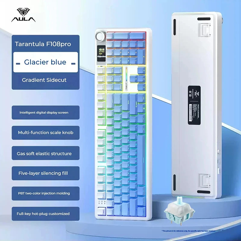 AULA F108/PRO Mechanical Gaming Keyboard – RGB Hot-Swappable Wireless Performance
