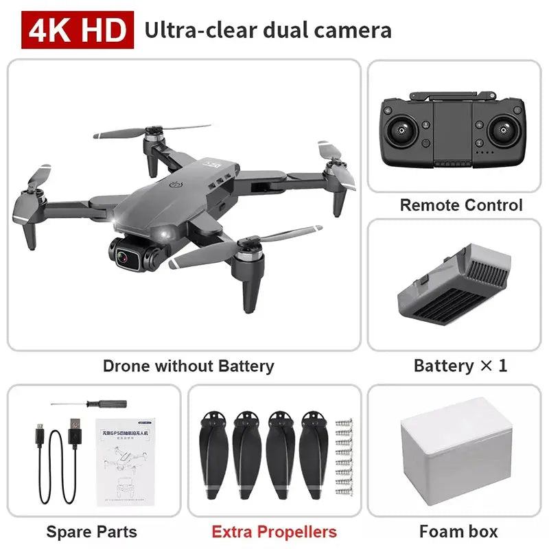 L900 Pro 4K GPS Drone – Dual Camera, Brushless Foldable Quadcopter