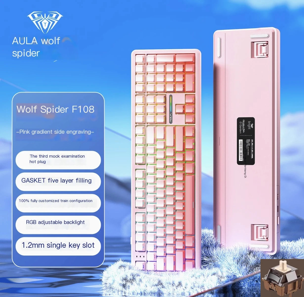 AULA F108/PRO Mechanical Gaming Keyboard – RGB Hot-Swappable Wireless Performance