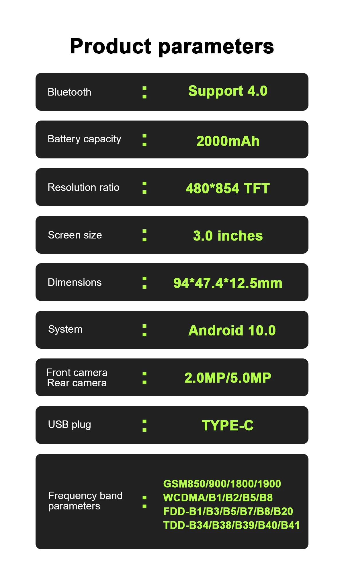 9000 Mini Smartphone – 3.0" HD, Android 10, 4G LTE