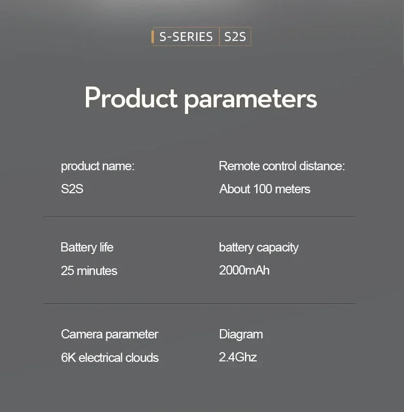 S2S Mini Drone – 8K HD Camera, Obstacle Avoidance, Foldable Quadcopter