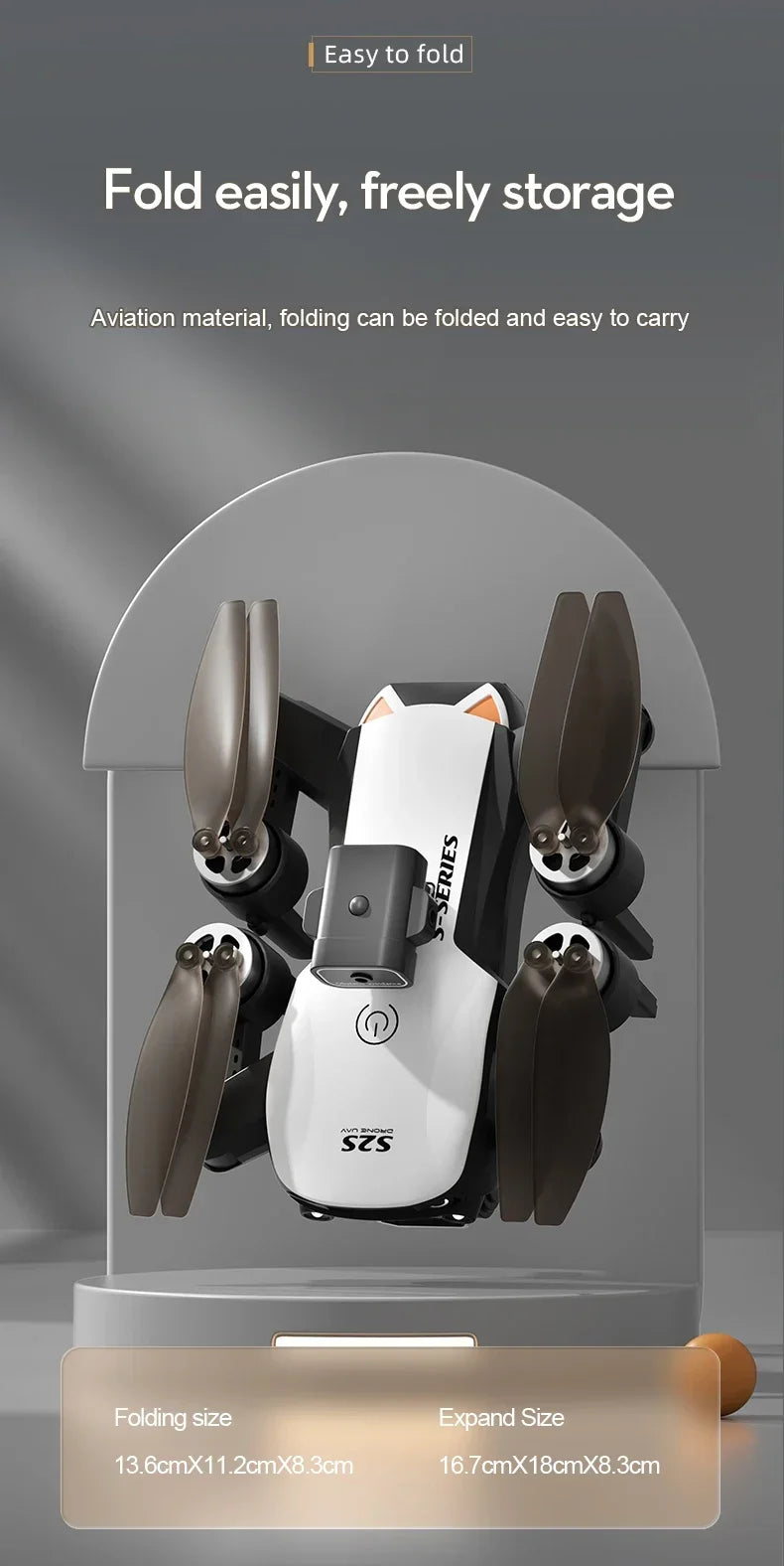 S2S Mini Drone – 8K HD Camera, Obstacle Avoidance, Foldable Quadcopter