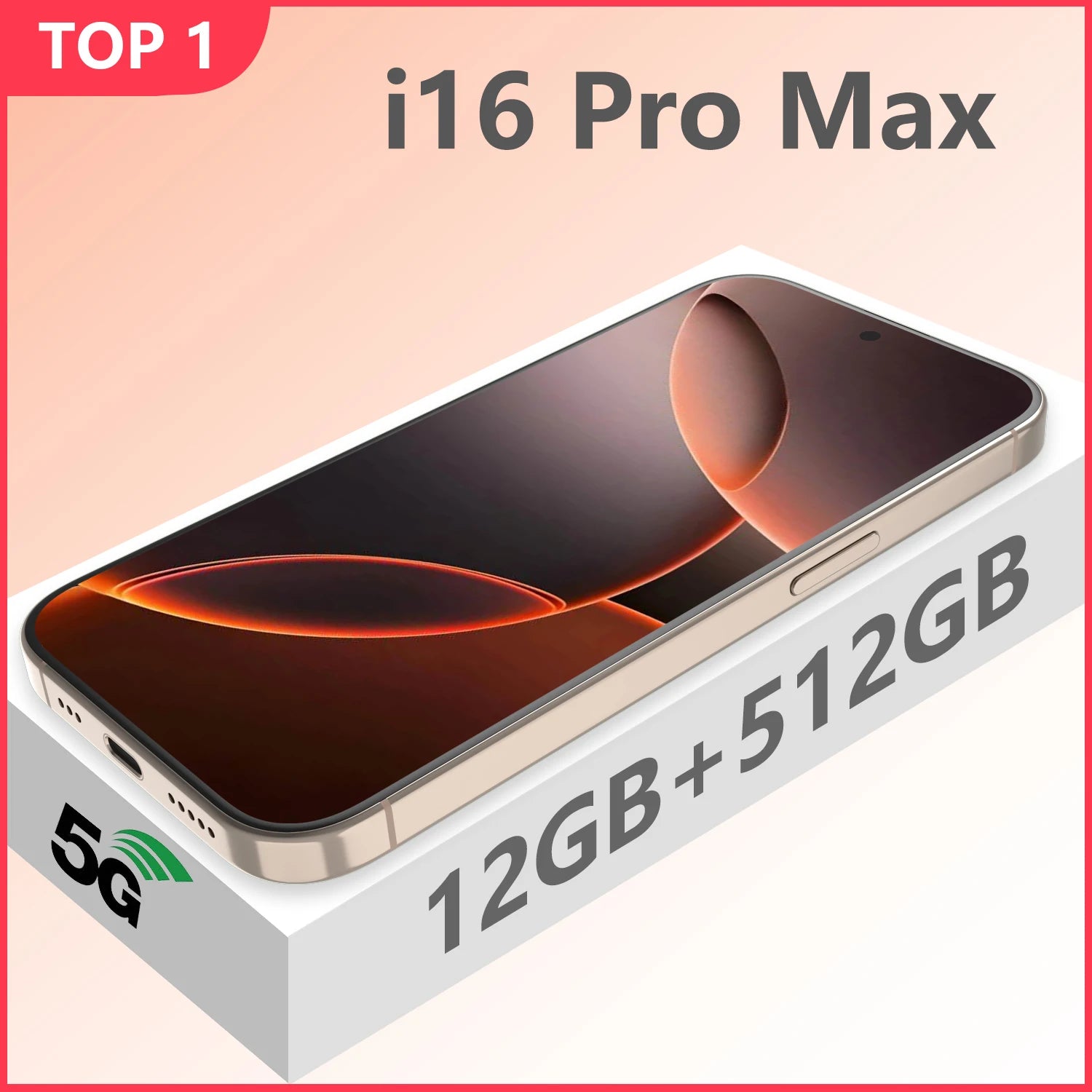 I16 Pro Max Smartphone – 6.8" Android, 12GB RAM, 512GB Storage