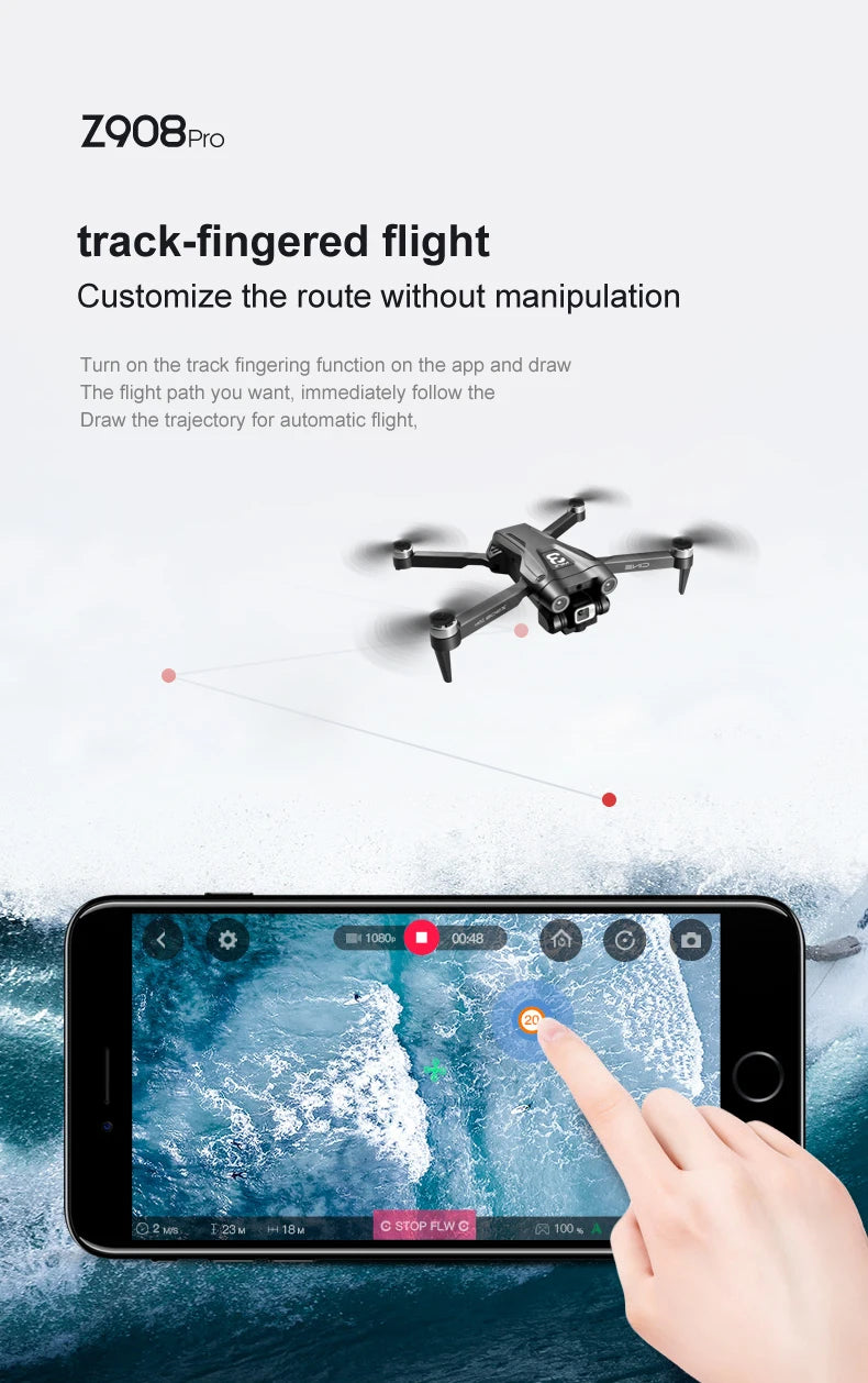 MINI Z908Pro Max Drone – 4K WiFi FPV, Brushless Foldable Quadcopter