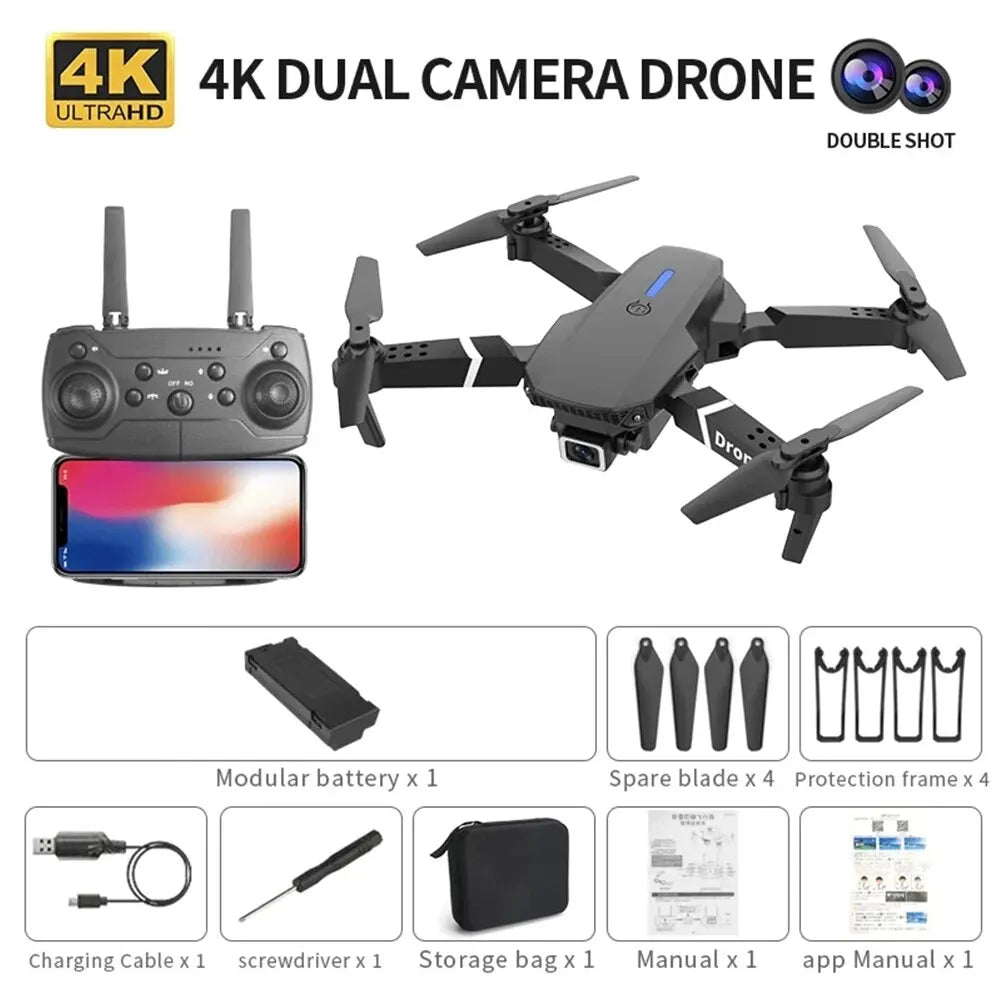 E88 4K HD Camera Foldable WiFi FPV RC Drone