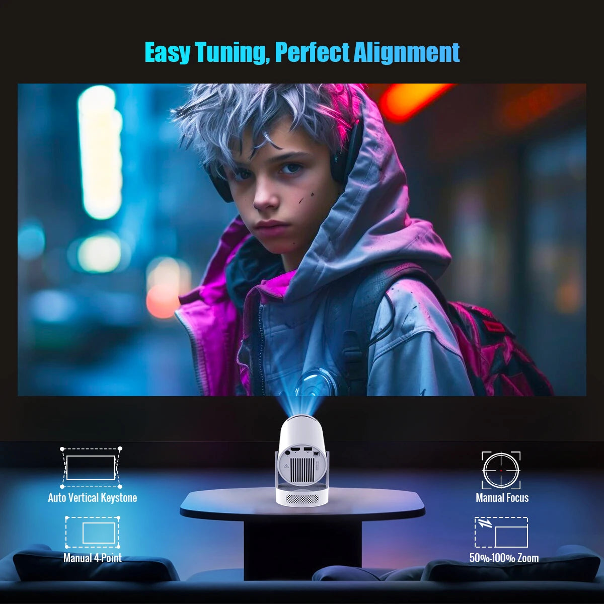 Magcubic HY300 Pro+ Projector – Smart 4K 720P Portable Home Theater Experience