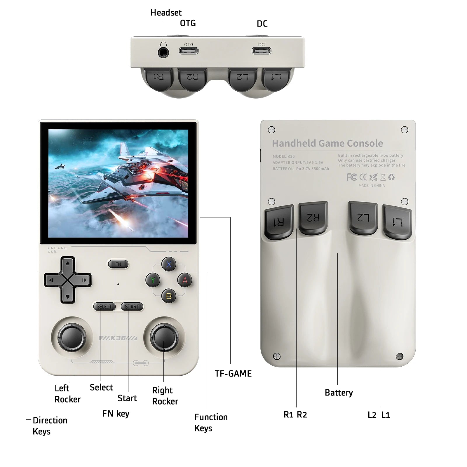 GAMINJA K36 Handheld Game Console 64GB