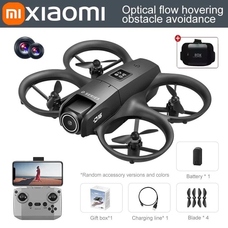 D16 Mini Drone – Dual Camera 8K HD, Obstacle Avoidance UAV