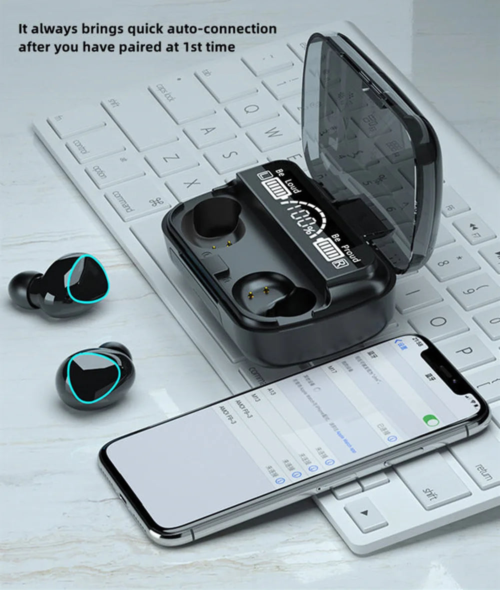 M10 Wireless Earbuds with Power Bank & HiFi Sound