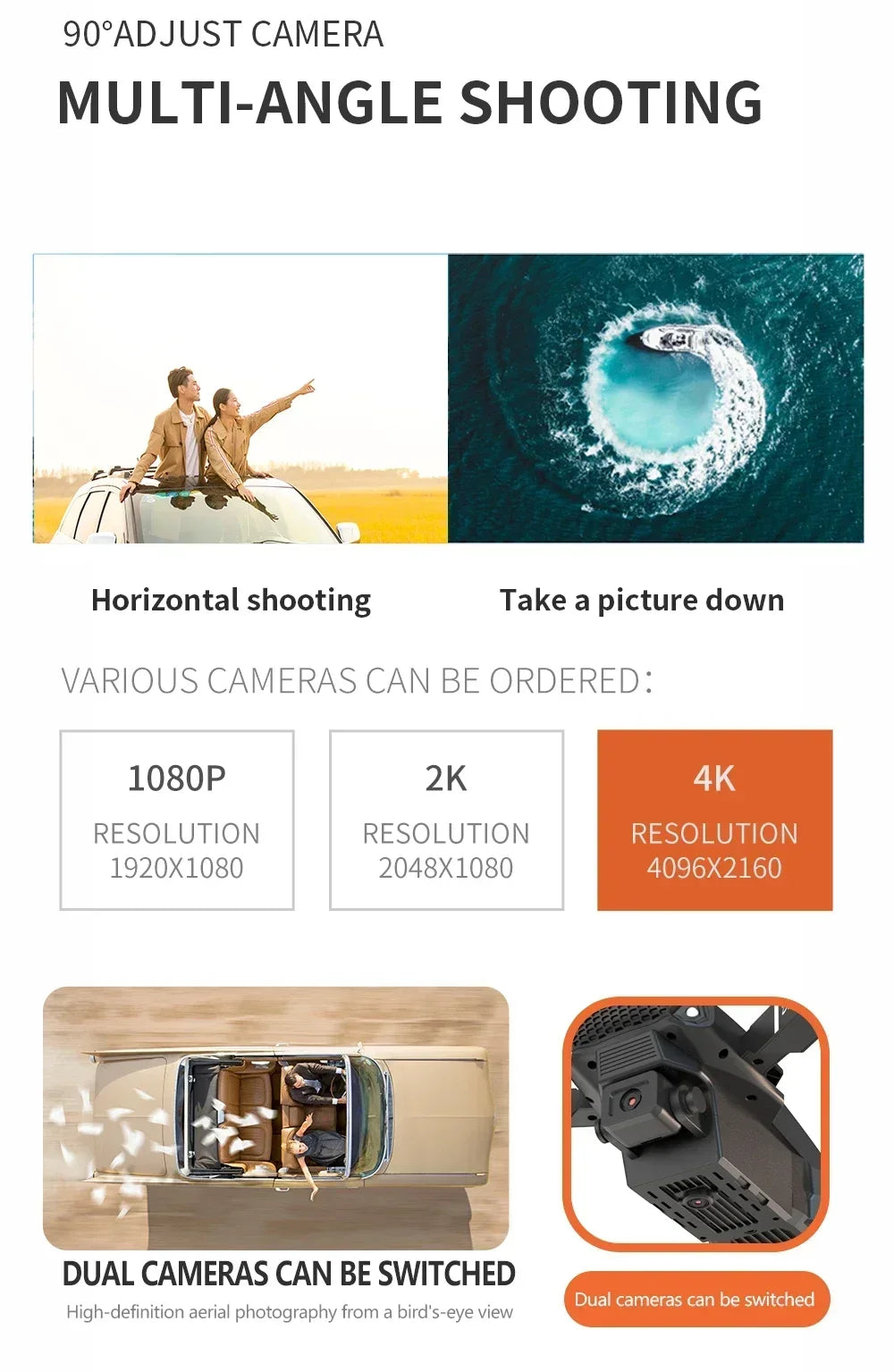 E88 Mini Drone – 4K HD Camera Foldable WiFi FPV Quadcopter