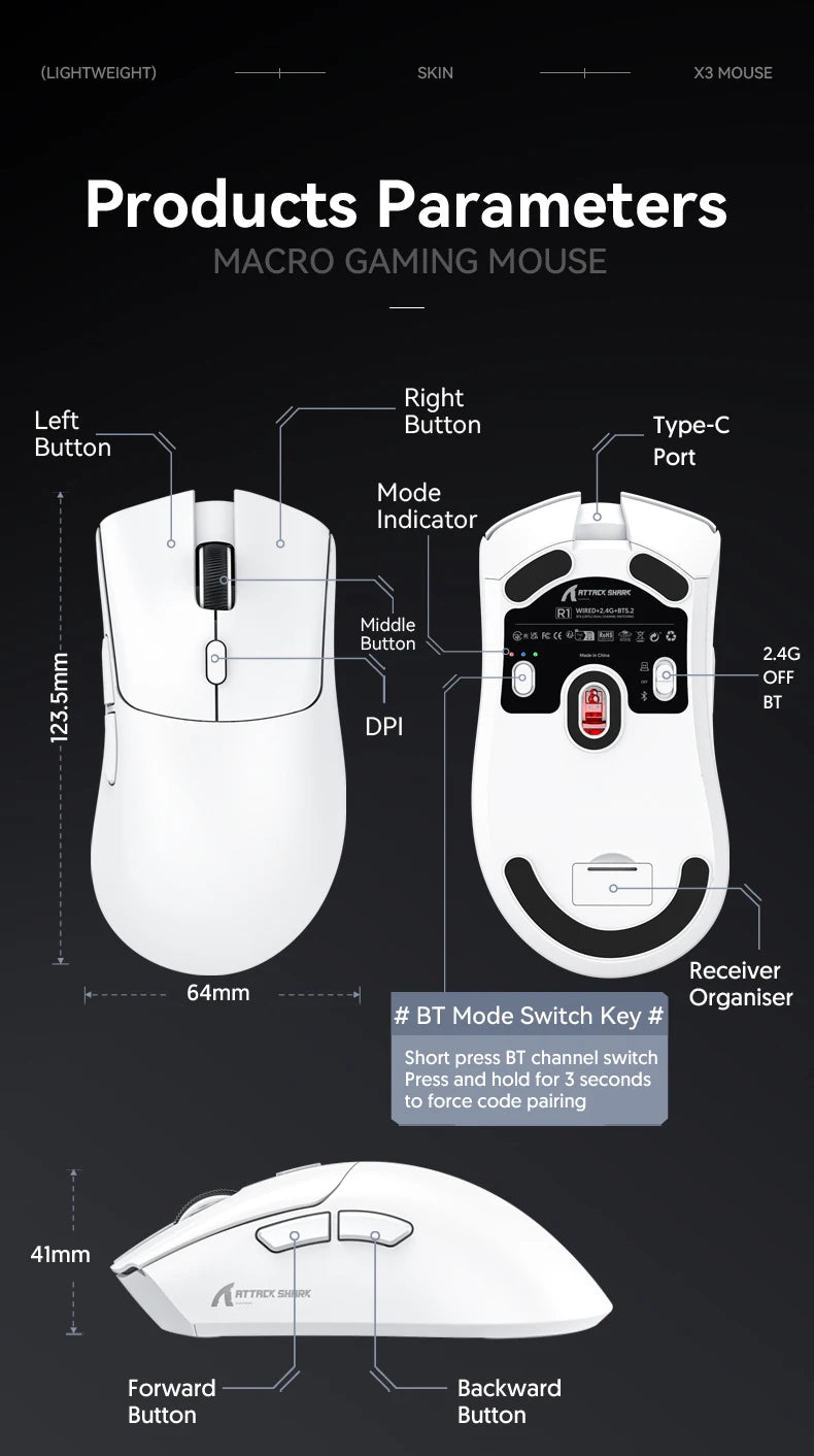 Attack Shark R1 Wireless Gaming Mouse