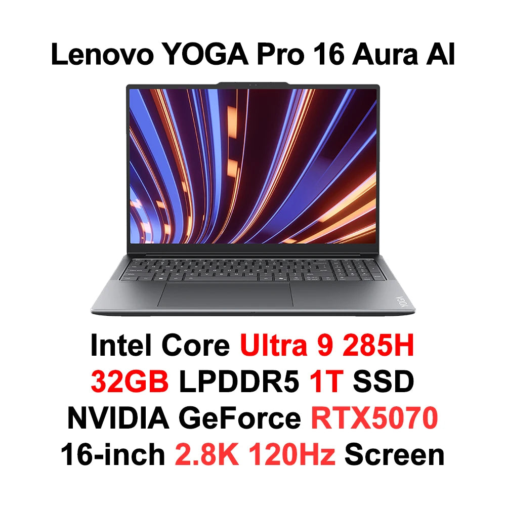 YOGA Pro 16 – 16" 2.8K OLED Laptop, 32GB RAM, 1TB SSD