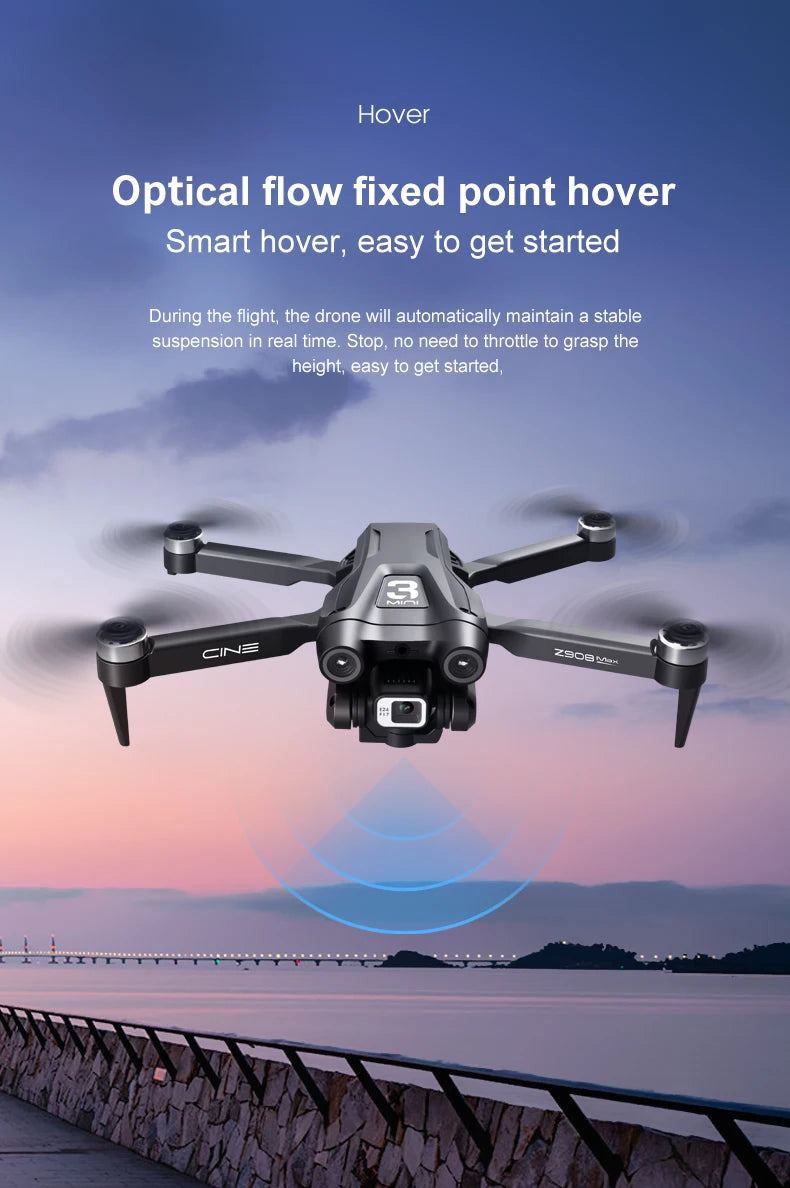 MINI Z908Pro Max Drone – 4K WiFi FPV, Brushless Foldable Quadcopter