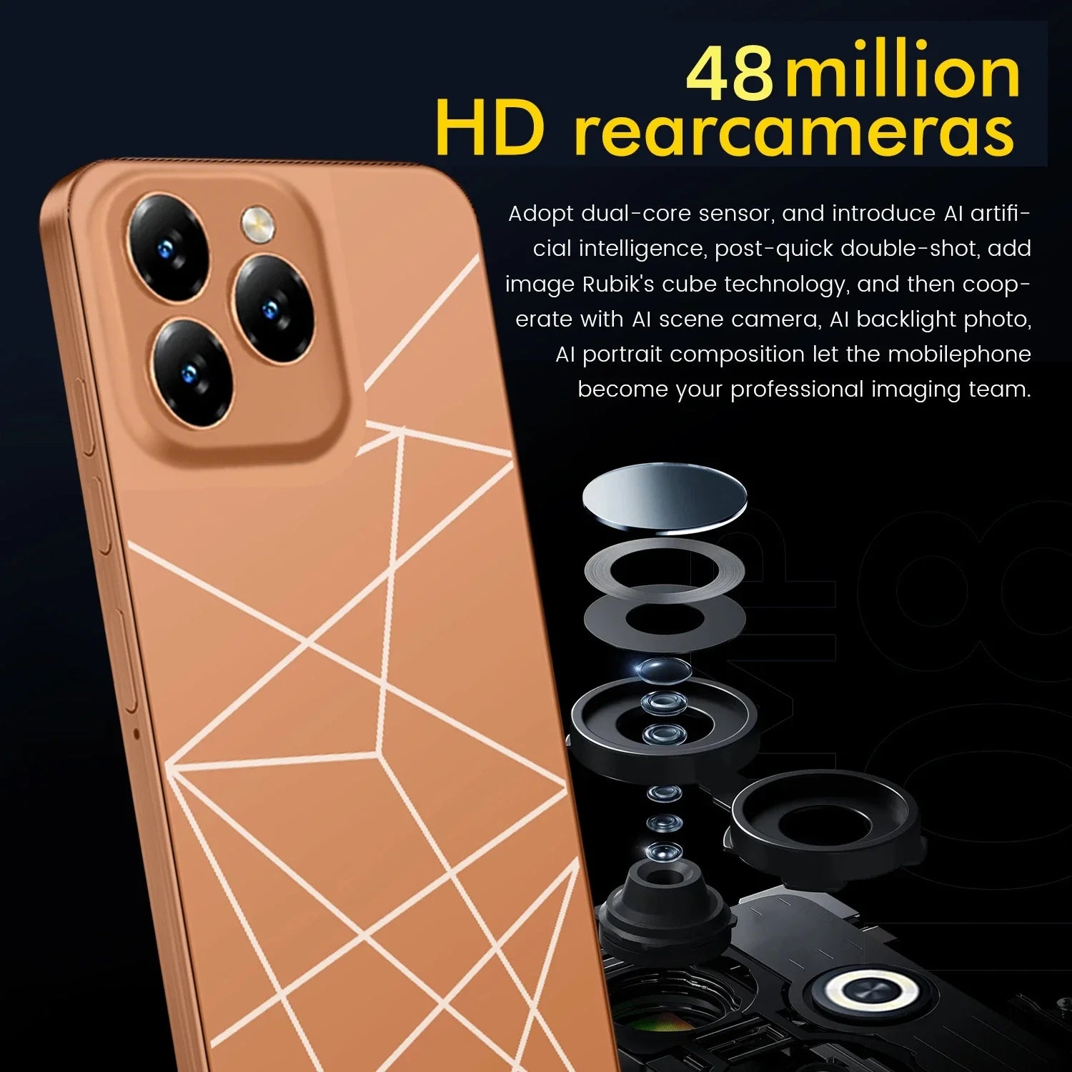 I16 Pro Max Smartphone – 6.8" Android, 12GB RAM, 512GB Storage