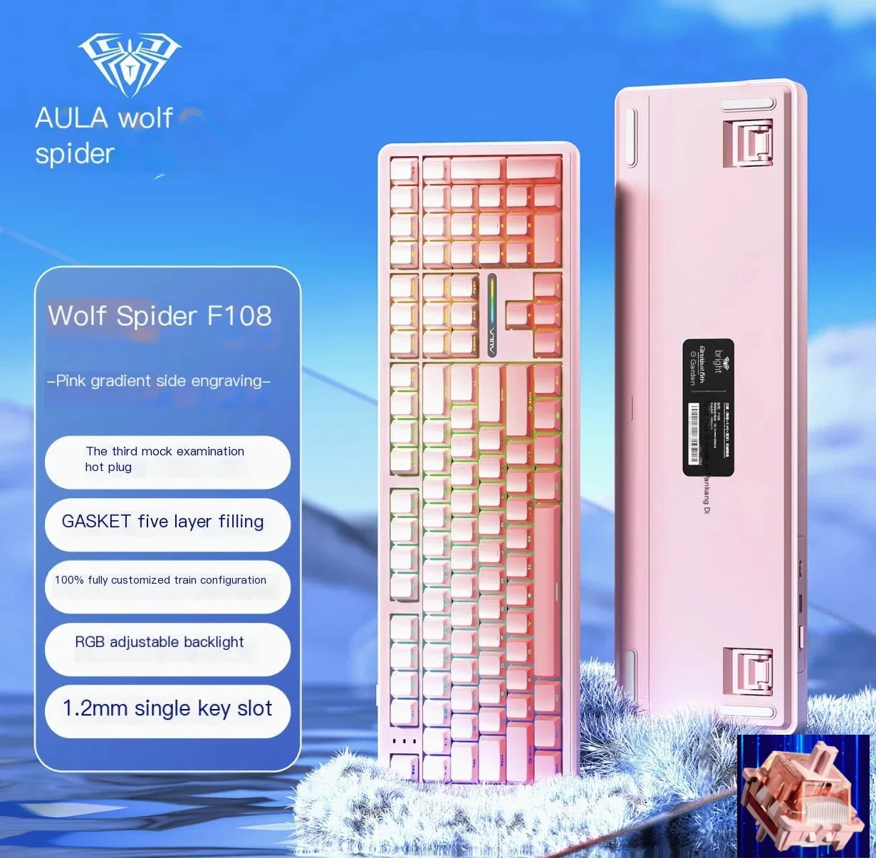 AULA F108/PRO Mechanical Gaming Keyboard – RGB Hot-Swappable Wireless Performance