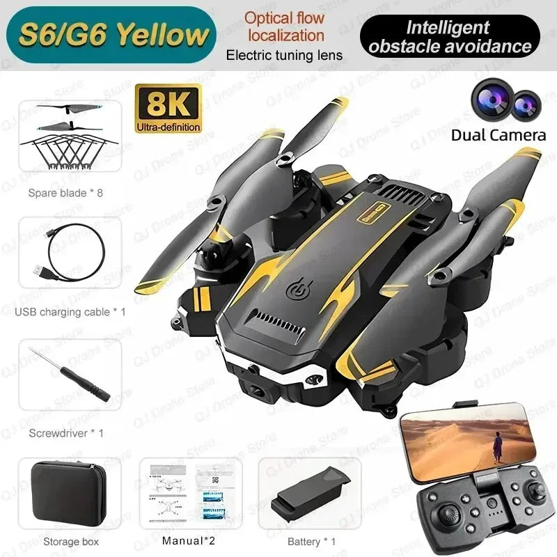S6 RC Drone G6 – 8K HD Camera, Obstacle Avoidance