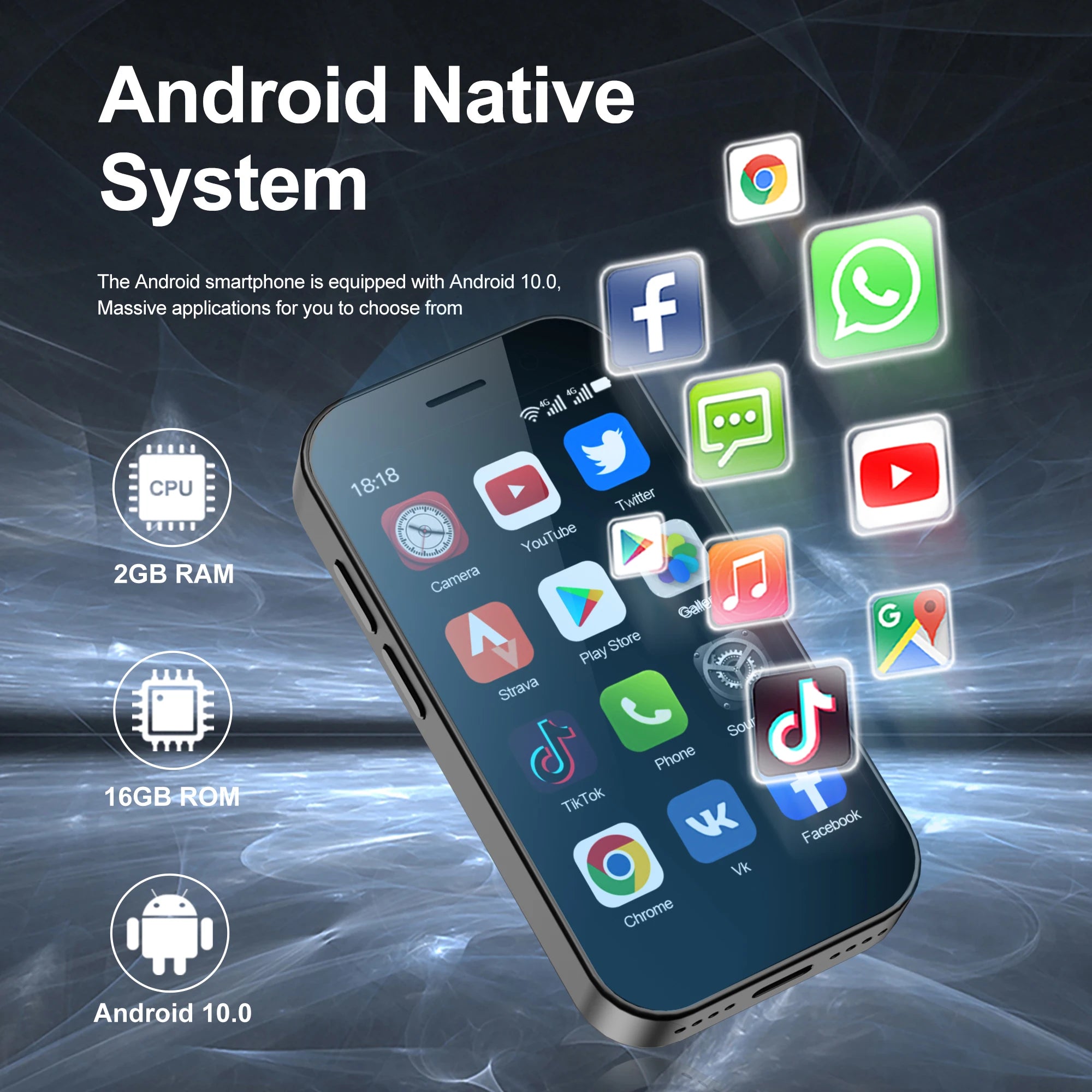 9000 Mini Smartphone – 3.0" HD, Android 10, 4G LTE