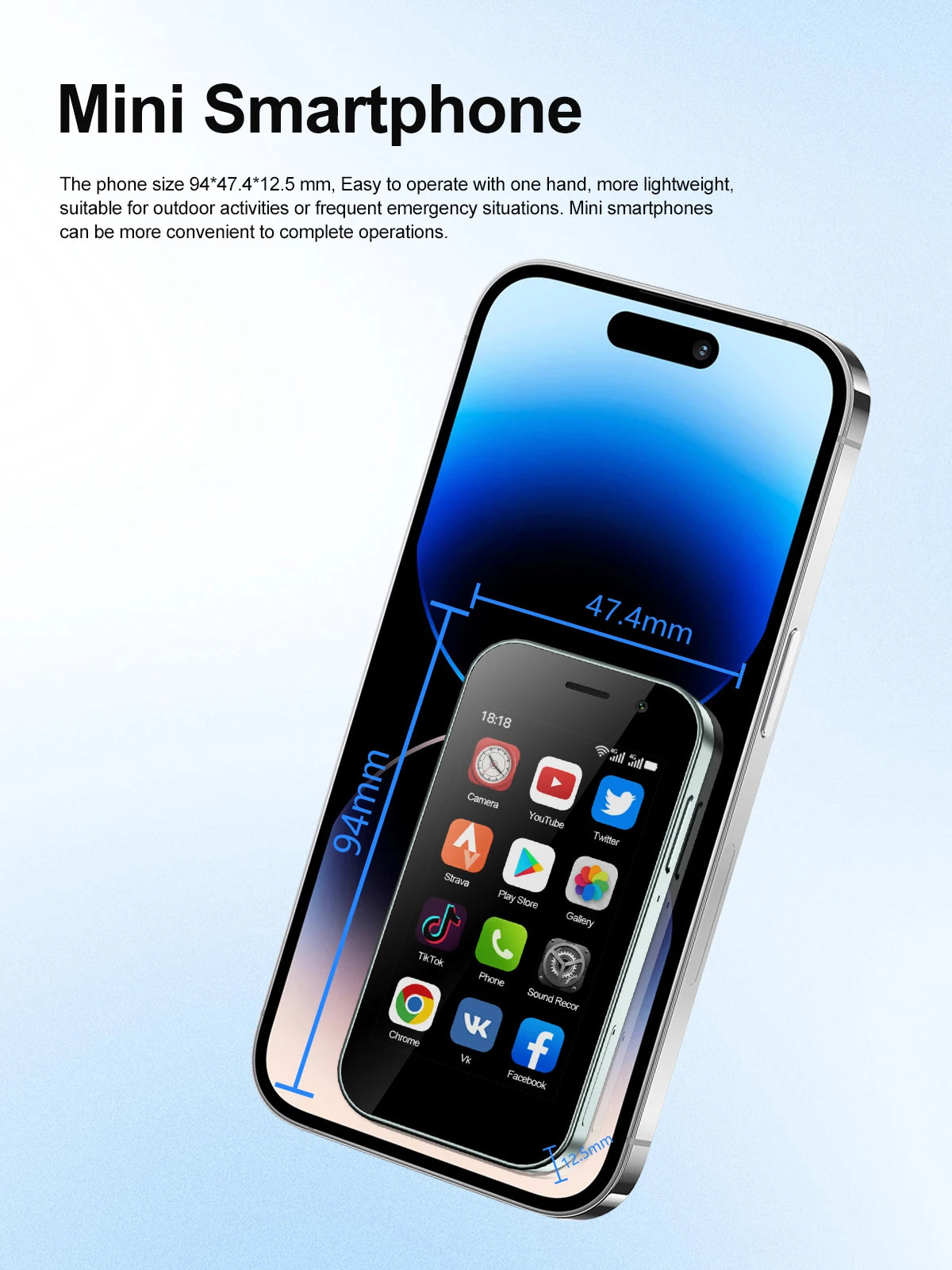 9000 Mini Smartphone – 3.0" HD, Android 10, 4G LTE