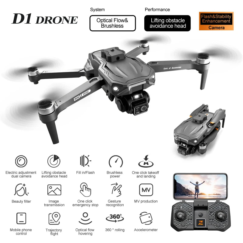 2024 D1 5G GPS Drone – 4K HD Camera & 360° Obstacle Avoidance Quadcopter