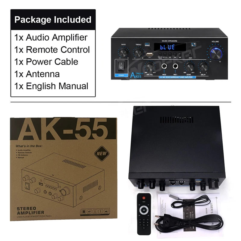 AK55 900W Bluetooth HiFi Amplifier