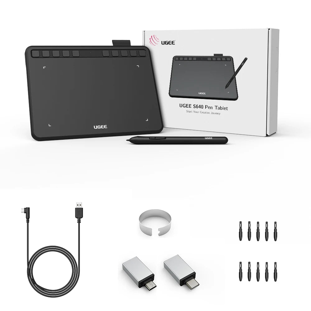 UGEE S640 Graphic Tablet – Compact Digital Drawing Pad for Creative Professionals and Students